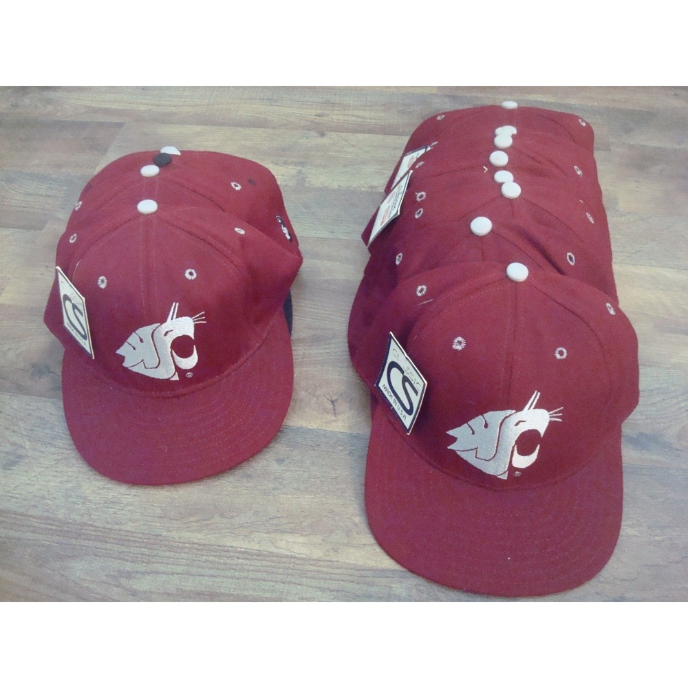 WASHINGTON STATE COUGARS  WHOLESALE LOT 10 HATS 80S 90S VINTAGE FITTED USA MADE‎